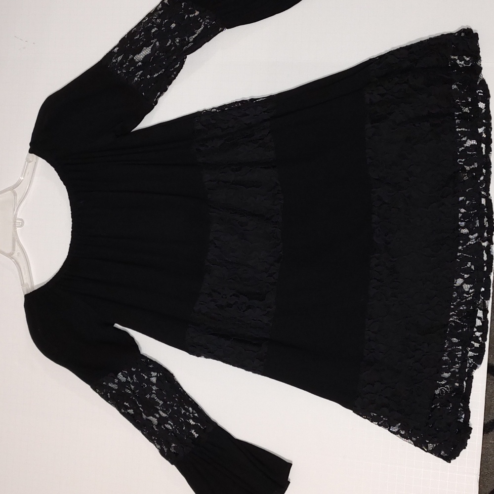 New Francesca's Blue Reign Black Lacey Dress Sz XS